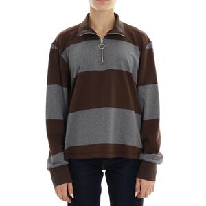 FELPA MEZZA ZIP MARRONE